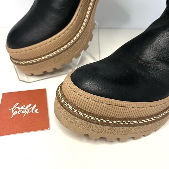 Free People Mel Leather Slouch Boot in Black  Size 7.5 NIB - Picture 5 of 15